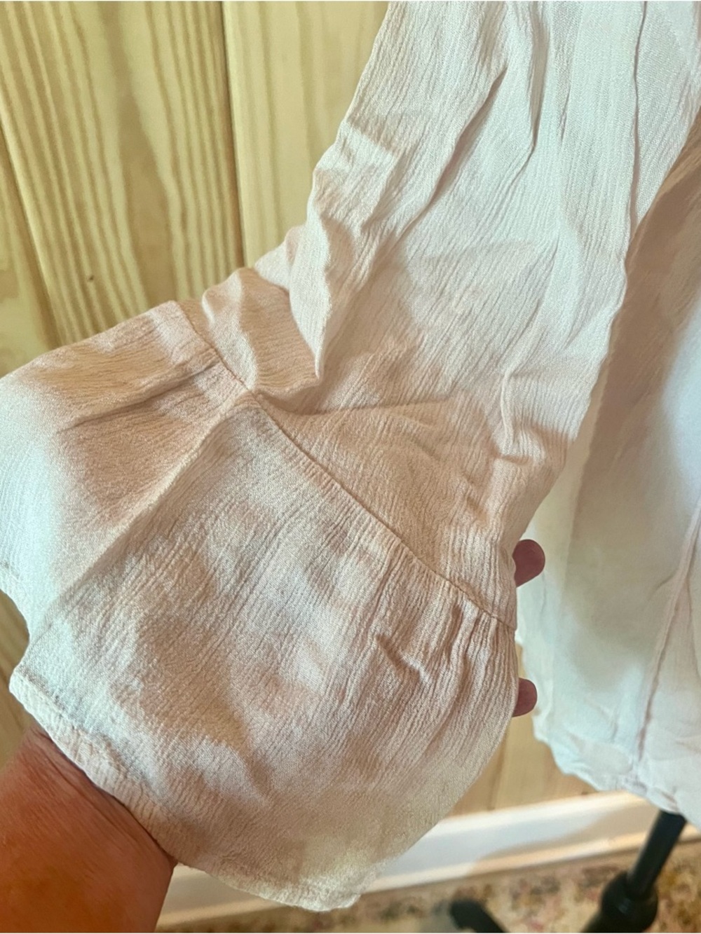 🦅🌺American Eagle Outfitters Cream Lace-Yoke Bell Sleeve Tunic🌺🦅 - Picture 5 of 12